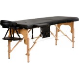 Draagbare massagetafel: Zwart ECO-leer, 216 cm, 2 segmenten