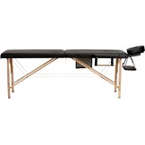 Draagbare massagetafel: Zwart ECO-leer, 216 cm, 2 segmenten