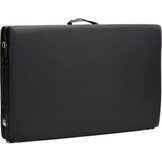 Verstelbare massagetafel zwart: Houten, 2-segmenten, 216cm, ECO-leer