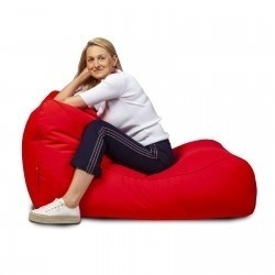 Rode poef buiten: Waterdichte polyester zitzak 115x65cm