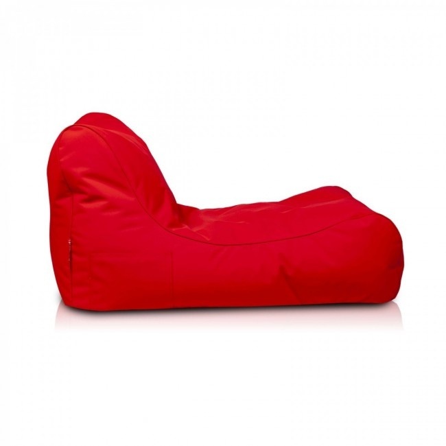 Outdoor zitzak rood: waterdicht polyester, 115x65x60cm