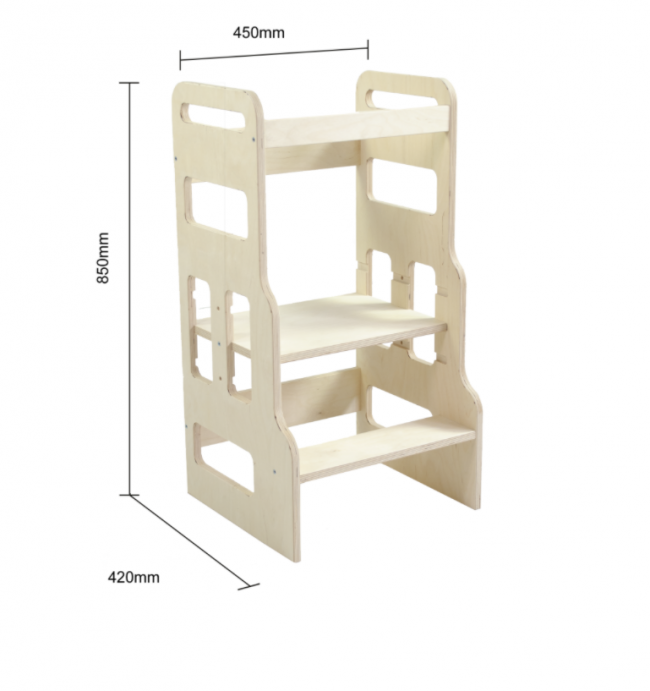 Leertoren kind - Keukenhulp 85x42x45cm Berken Multiplex