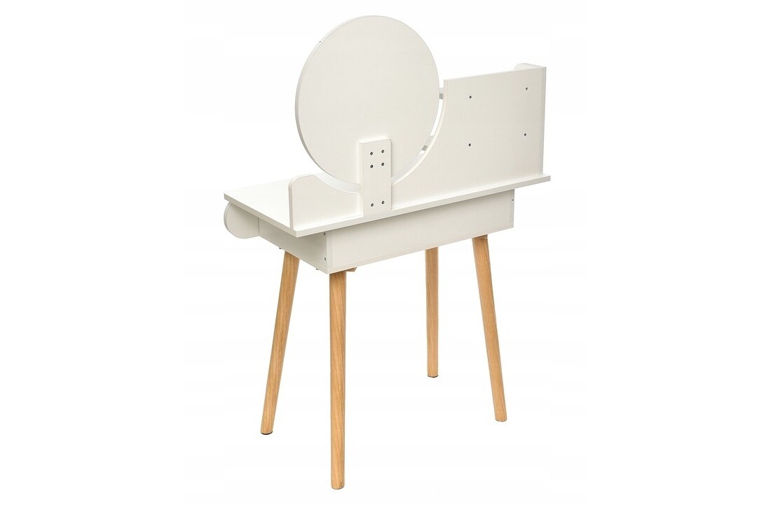 Kaptafel spiegel wit MDF/grenen 80x40x122cm met 2 lades