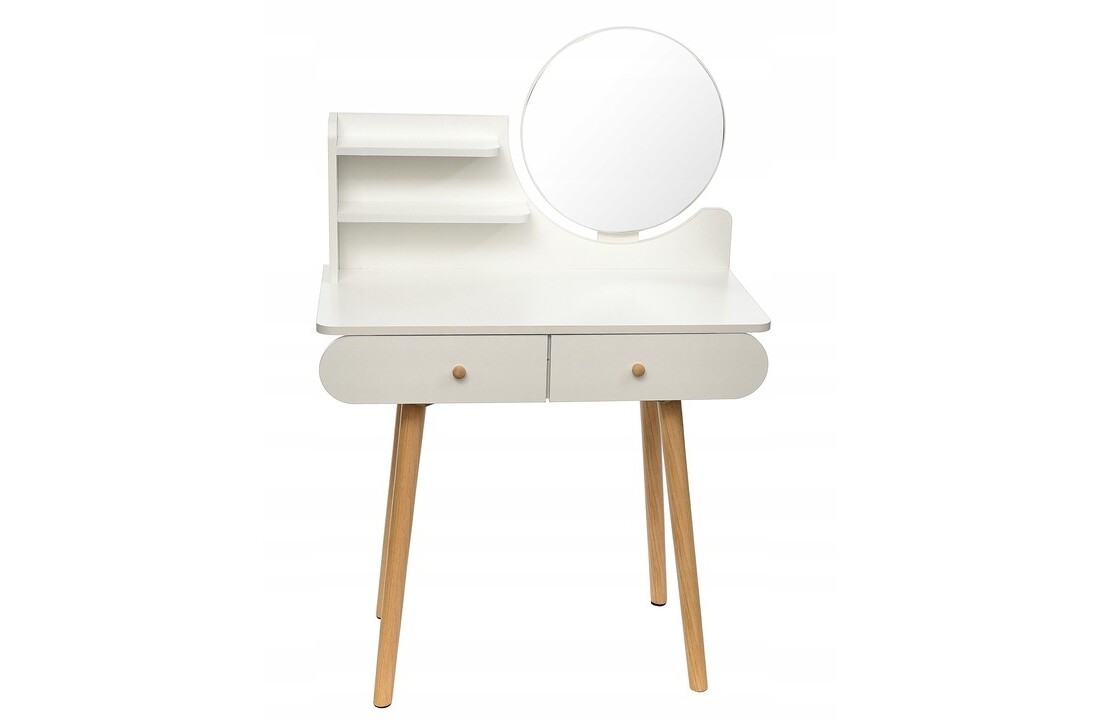 Make up tafel met lades - Wit - 80x40x122 cm - MDF/Grenen