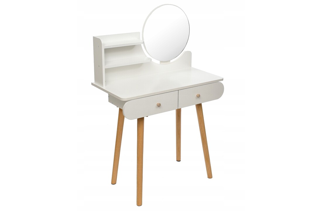 Make up tafel met lades - Wit - 80x40x122 cm - MDF/Grenen