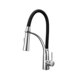 Zwarte keukenkraan uittrekbaar - Messing, Chroom, 43cm hoog