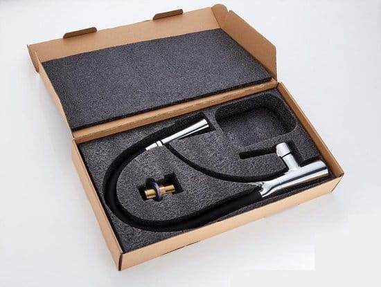 Zwarte keukenkraan uittrekbaar - Messing, Chroom, 43cm hoog