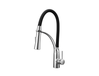 Flexibele keukenkraan zwart - Messing & Chroom, 43cm Hoog