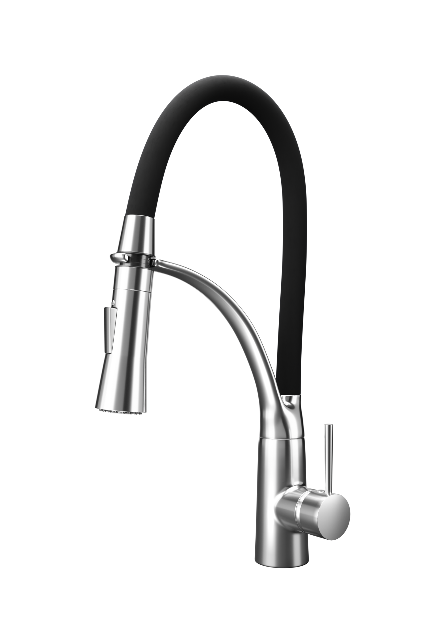 Flexibele keukenkraan zwart - Messing & Chroom, 43cm Hoog