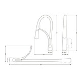 Flexibele keukenkraan zwart - Messing & Chroom, 43cm Hoog