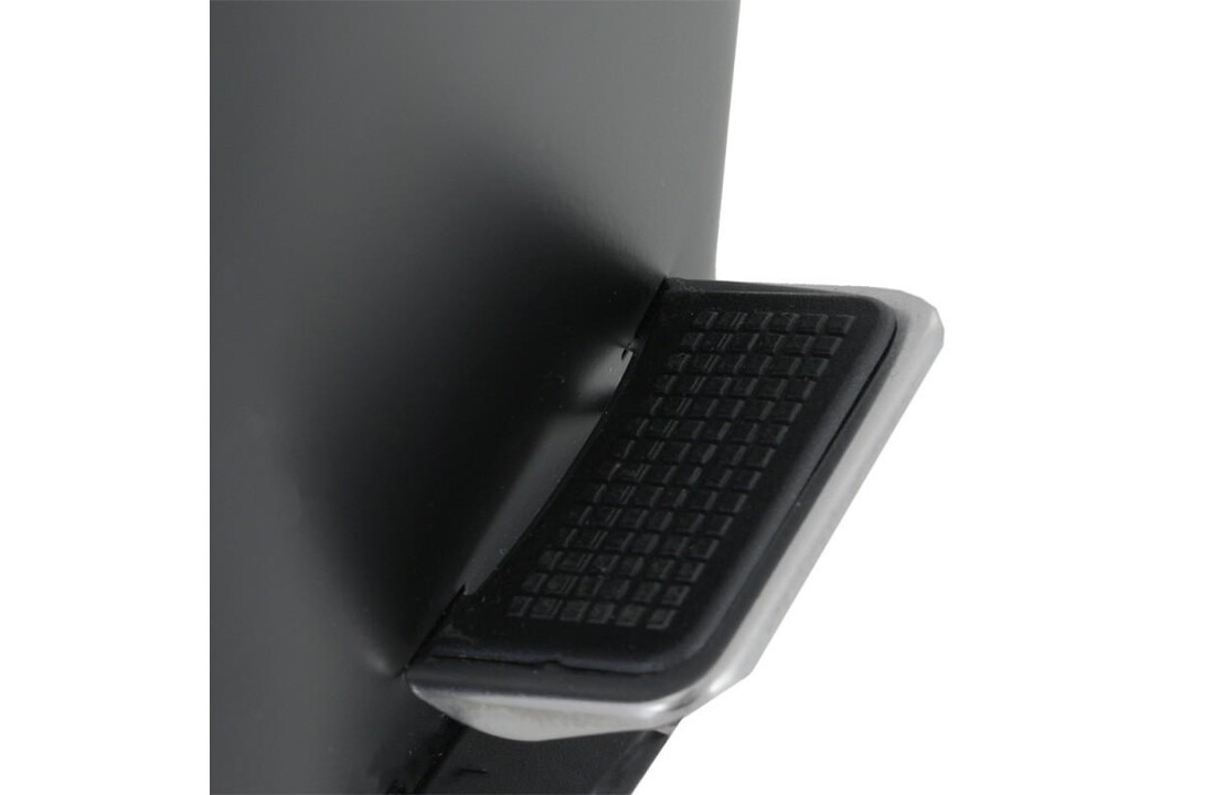 Pedaalemmer badkamer zwart bamboe 5L staal