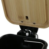 Kleine prullenbak 5 liter | Zwart Bamboe Pedaalemmer | 21x14x28 cm