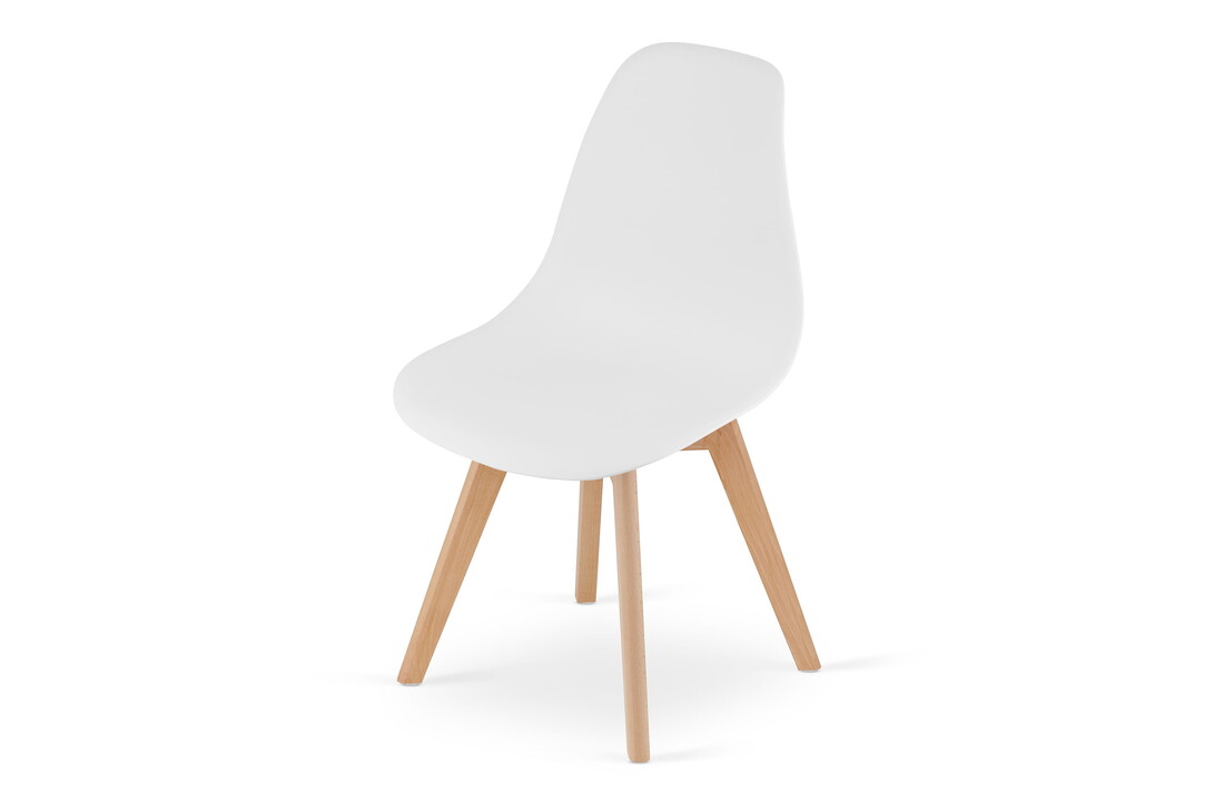 Eetkamerstoelen wit | Scandinavisch design | Set van 6 | Beukenhout & PP