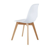 Witte kuipstoel houten poten - Set van 6 - Scandinavisch design - Beukenhout