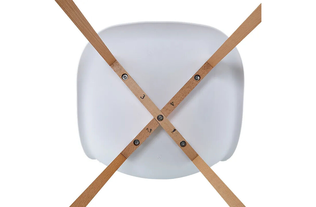 Witte kuipstoel houten poten - Set van 6 - Scandinavisch design - Beukenhout