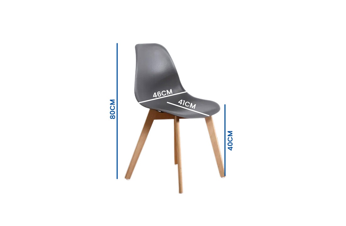 Eetkamerstoelen grijs set van 4 - Scandinavisch, Beukenhout & Polypropyleen