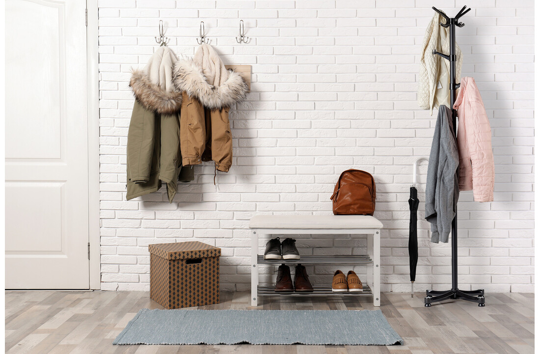 Kapstok metaal staand zwart 48x180 cm staal