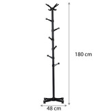 Kapstok metaal staand zwart 48x180 cm staal