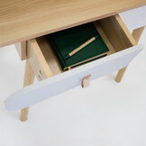 Kaptafel wit lades - Scandinavisch design, MDF/Beukenhout, 120x80x40cm