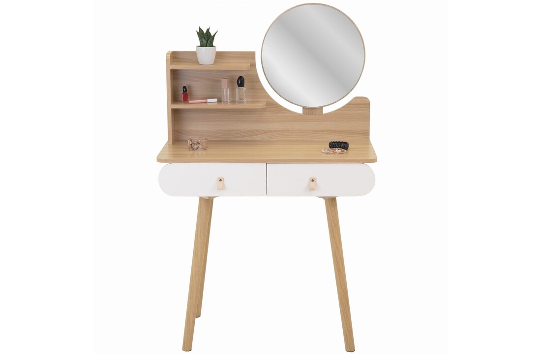 Kaptafel modern hout 120x80x40 cm, wit/hout, MDF/beukenhout