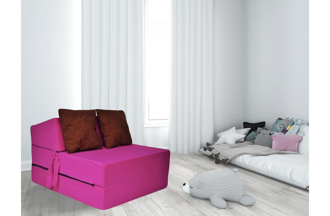 Roze opklapbaar matras 200x70x15cm foam - Luxe logeermatras
