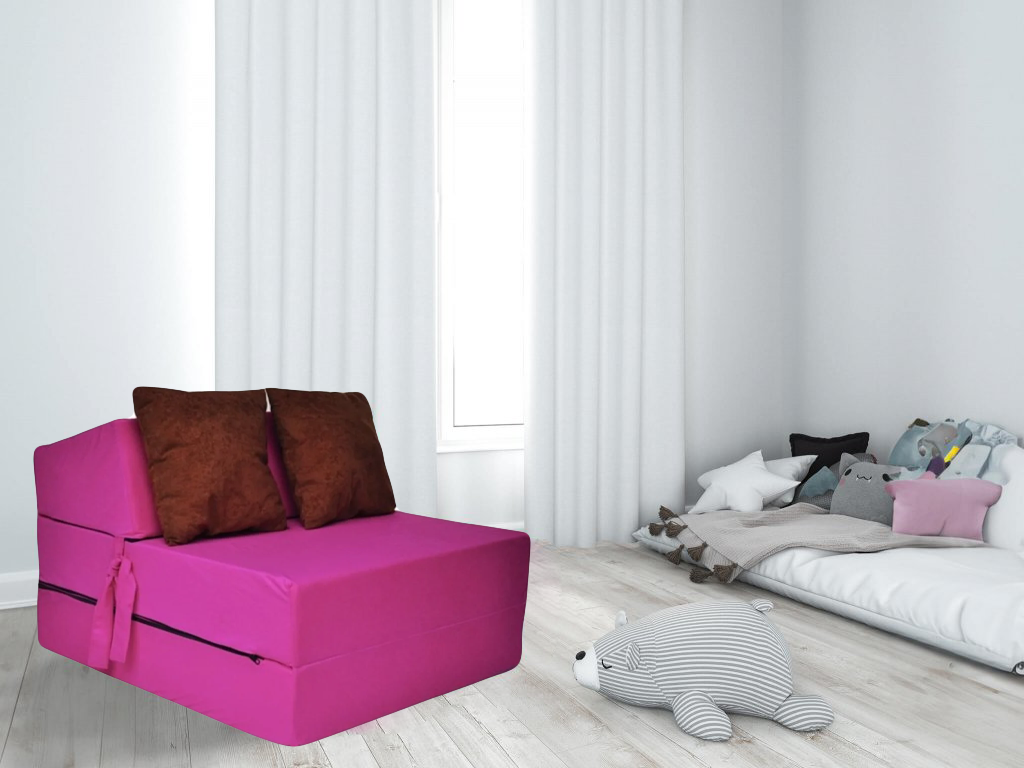 Roze opklapbaar matras 200x70x15cm foam - Luxe logeermatras