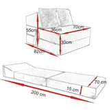Logeermatras 200x70 - Opvouwbaar, 15cm dik, Roze Foam