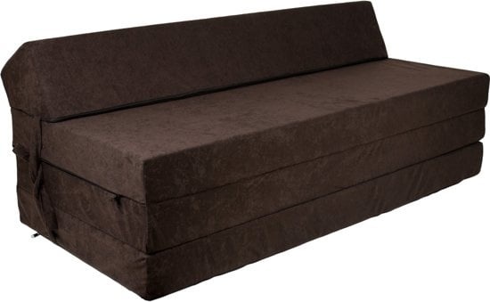 Opvouwbaar matras Bruin 200x120x10cm - Foam, Wasbare Hoes