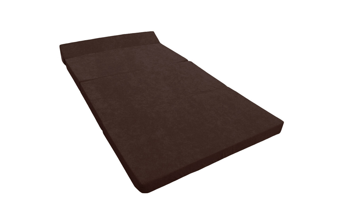 Slaapbank bruin opvouwbaar matras met kussen, 200x120cm, foam