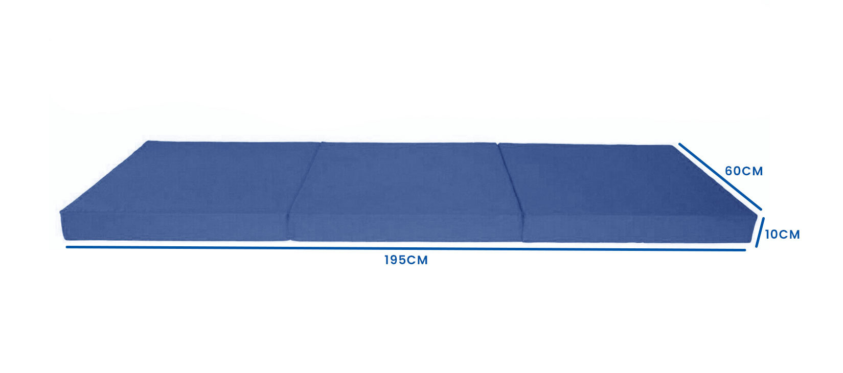 Logeermatras opvouwbaar 95x60x10cm Navy Blauw Foam