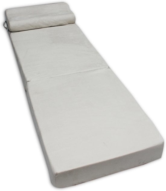 Slaapmatras 70x200 cm Crème - Opvouwbaar & Wasbare Hoes