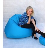 Lounge zitzak blauw, 70x100x100cm, met poef, polyester