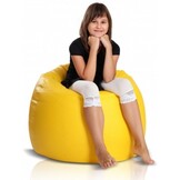 Zitzak kunstleer 110cm donkergeel met EPS-kralen