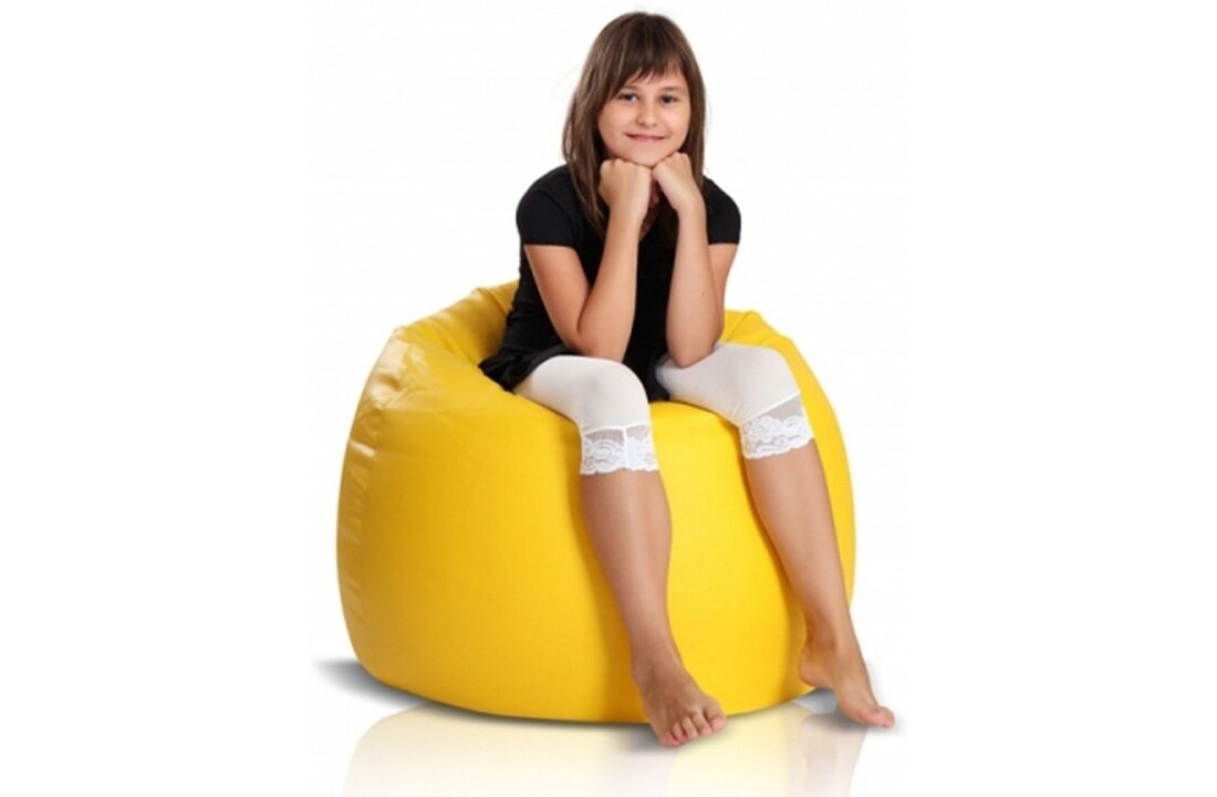 Zitzak 110cm donkergeel kunstleer 70x70x110cm