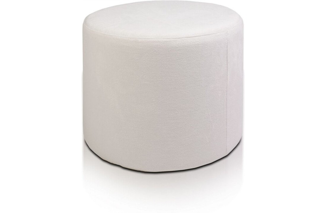 Poef pluche gebroken wit - 43x53cm - Zacht comfort