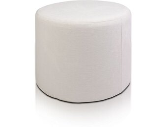 Ronde poef grijs blauw | Imperia Pluche | 43x53cm | Zacht comfort