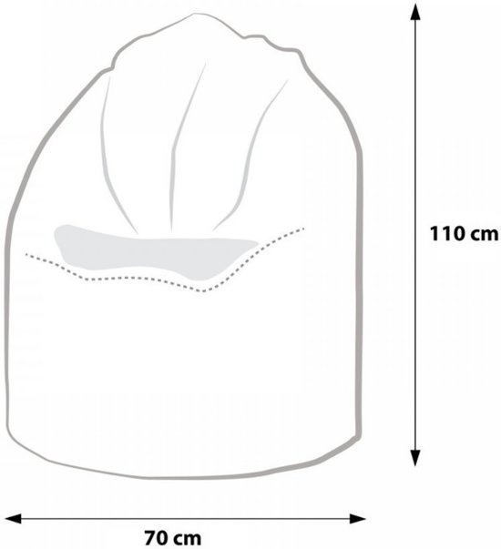 Beanbag loungestoel Wit ECO-kunstleer - 70x70x110 cm