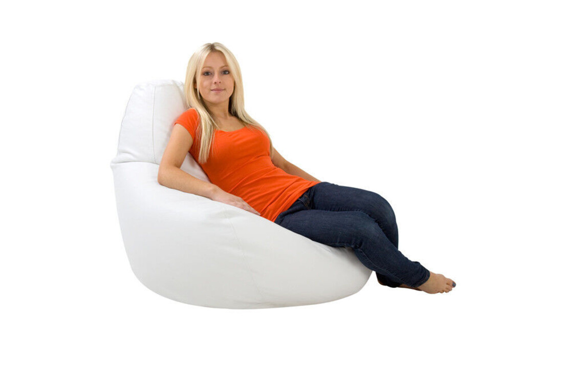 Beanbag loungestoel Wit ECO-kunstleer - 70x70x110 cm