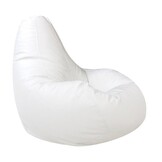 zitkussen 70x70x110 cm - Witte Beanbag Loungestoel van ECO-kunstleer