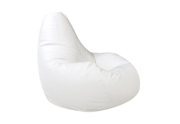 zitkussen 70x70x110 cm - Witte Beanbag Loungestoel van ECO-kunstleer