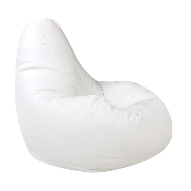 zitkussen 70x70x110 cm - Witte Beanbag Loungestoel van ECO-kunstleer