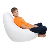 zitkussen 70x70x110 cm - Witte Beanbag Loungestoel van ECO-kunstleer