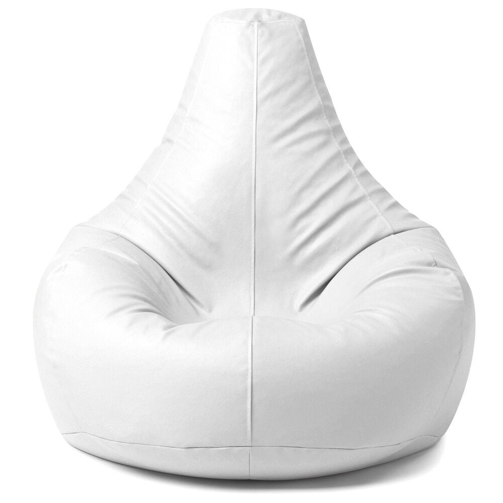 zitkussen 70x70x110 cm - Witte Beanbag Loungestoel van ECO-kunstleer