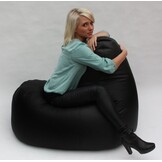 Zitzak fauteuil zwart kunstleer 85x80 cm