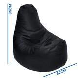 Zitzak fauteuil zwart kunstleer 85x80 cm