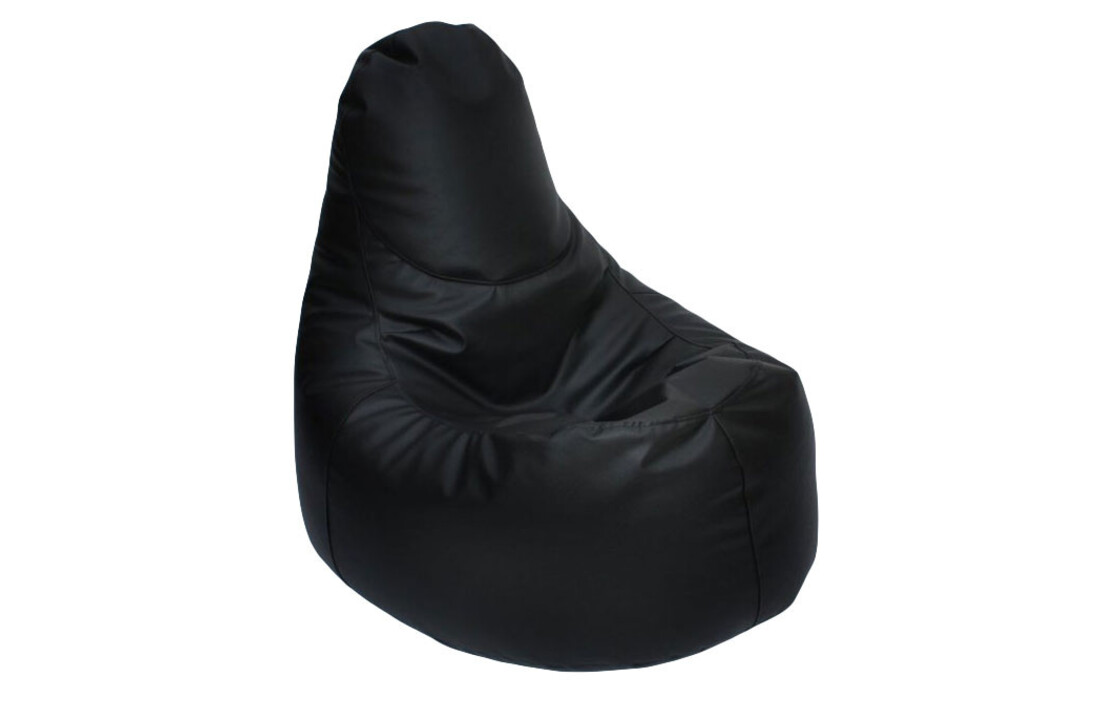 Zitzak fauteuil zwart kunstleer 85x80 cm