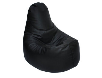 Zitzak fauteuil zwart kunstleer 85x80 cm