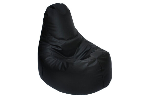 Zitzak fauteuil zwart kunstleer 85x80 cm