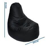 Kunstleer zitzak zwart | 85x80cm | Synthetisch leer