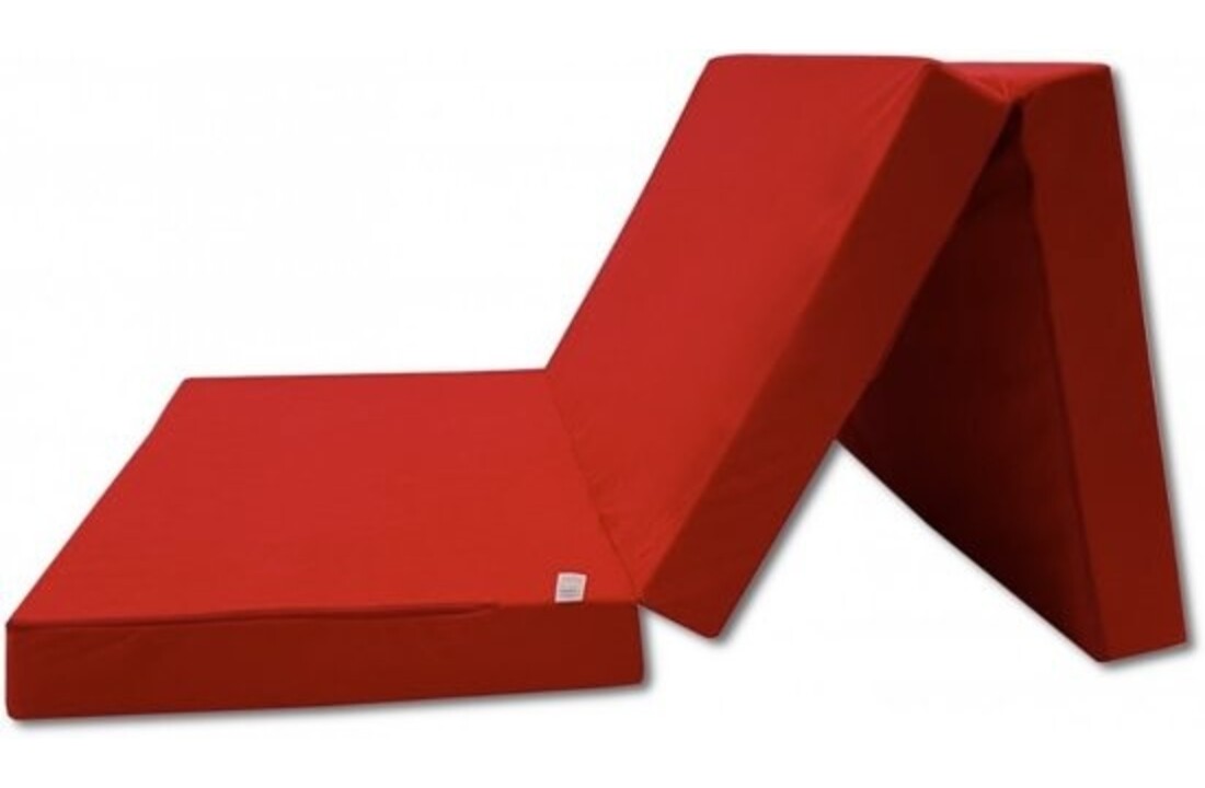 Logeermatras 120x200 cm, opvouwbaar, rood foam